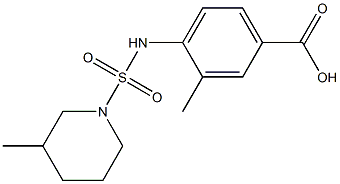 3-methyl-4-{[(3-methylpiperidine-1-)sulfonyl]amino}benzoic acid 结构式