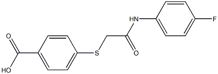 4-({[(4-fluorophenyl)carbamoyl]methyl}sulfanyl)benzoic acid 结构式