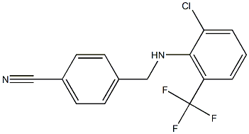 4-({[2-chloro-6-(trifluoromethyl)phenyl]amino}methyl)benzonitrile 结构式