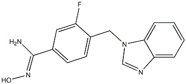 4-(1H-benzimidazol-1-ylmethyl)-3-fluoro-N'-hydroxybenzenecarboximidamide 结构式