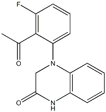 4-(2-acetyl-3-fluorophenyl)-1,2,3,4-tetrahydroquinoxalin-2-one 结构式