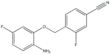 4-(2-amino-5-fluorophenoxymethyl)-3-fluorobenzonitrile 结构式