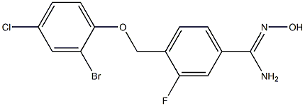 4-(2-bromo-4-chlorophenoxymethyl)-3-fluoro-N'-hydroxybenzene-1-carboximidamide 结构式
