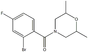 4-(2-bromo-4-fluorobenzoyl)-2,6-dimethylmorpholine 结构式