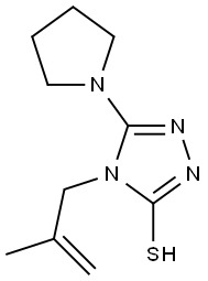 4-(2-methylprop-2-enyl)-5-pyrrolidin-1-yl-4H-1,2,4-triazole-3-thiol 结构式