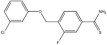 4-(3-chlorophenoxymethyl)-3-fluorobenzene-1-carbothioamide 结构式