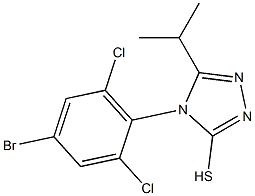4-(4-bromo-2,6-dichlorophenyl)-5-(propan-2-yl)-4H-1,2,4-triazole-3-thiol 结构式