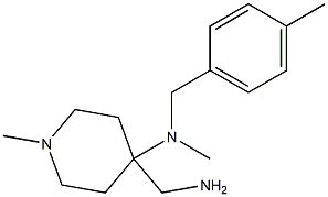 4-(aminomethyl)-N,1-dimethyl-N-[(4-methylphenyl)methyl]piperidin-4-amine 结构式