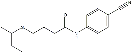 4-(butan-2-ylsulfanyl)-N-(4-cyanophenyl)butanamide 结构式