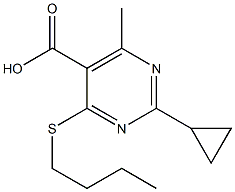 4-(butylthio)-2-cyclopropyl-6-methylpyrimidine-5-carboxylic acid 结构式