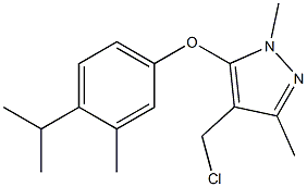 4-(chloromethyl)-1,3-dimethyl-5-[3-methyl-4-(propan-2-yl)phenoxy]-1H-pyrazole 结构式