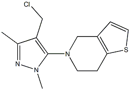 4-(chloromethyl)-1,3-dimethyl-5-{4H,5H,6H,7H-thieno[3,2-c]pyridin-5-yl}-1H-pyrazole 结构式