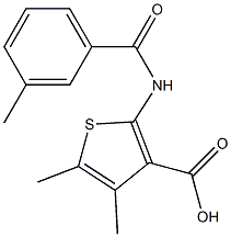 4,5-dimethyl-2-[(3-methylbenzoyl)amino]thiophene-3-carboxylic acid 结构式