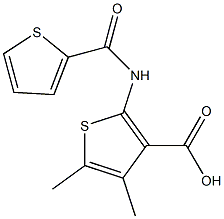 4,5-dimethyl-2-[(thien-2-ylcarbonyl)amino]thiophene-3-carboxylic acid 结构式