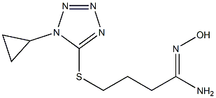 4-[(1-cyclopropyl-1H-1,2,3,4-tetrazol-5-yl)sulfanyl]-N'-hydroxybutanimidamide 结构式