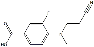 4-[(2-cyanoethyl)(methyl)amino]-3-fluorobenzoic acid 结构式
