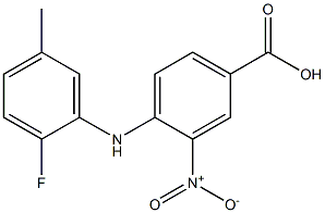 4-[(2-fluoro-5-methylphenyl)amino]-3-nitrobenzoic acid 结构式