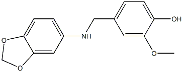 4-[(2H-1,3-benzodioxol-5-ylamino)methyl]-2-methoxyphenol 结构式