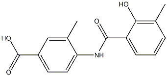 4-[(2-hydroxy-3-methylbenzene)amido]-3-methylbenzoic acid 结构式