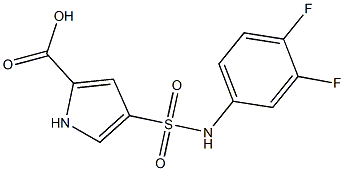 4-[(3,4-difluorophenyl)sulfamoyl]-1H-pyrrole-2-carboxylic acid 结构式