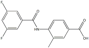 4-[(3,5-difluorobenzene)amido]-3-methylbenzoic acid 结构式