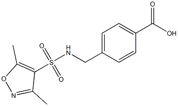 4-[(3,5-dimethyl-1,2-oxazole-4-)sulfonamidomethyl]benzoic acid 结构式