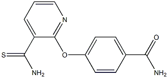 4-[(3-carbamothioylpyridin-2-yl)oxy]benzamide 结构式