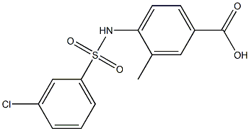 4-[(3-chlorobenzene)sulfonamido]-3-methylbenzoic acid 结构式