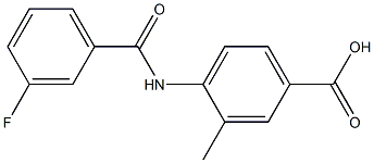 4-[(3-fluorobenzoyl)amino]-3-methylbenzoic acid 结构式