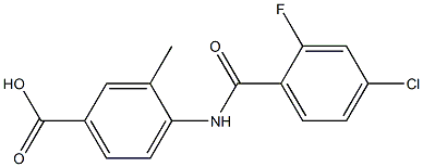 4-[(4-chloro-2-fluorobenzene)amido]-3-methylbenzoic acid 结构式