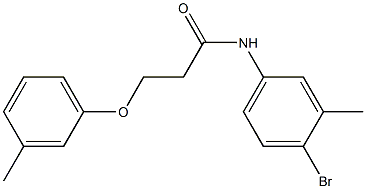 N-(4-bromo-3-methylphenyl)-3-(3-methylphenoxy)propanamide 结构式