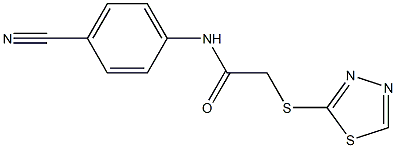 N-(4-cyanophenyl)-2-(1,3,4-thiadiazol-2-ylsulfanyl)acetamide 结构式