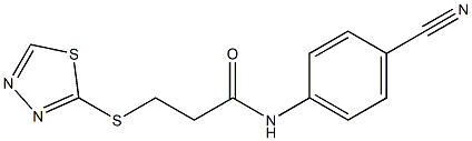 N-(4-cyanophenyl)-3-(1,3,4-thiadiazol-2-ylsulfanyl)propanamide 结构式