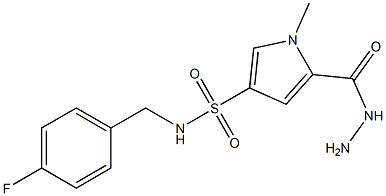 N-(4-fluorobenzyl)-5-(hydrazinocarbonyl)-1-methyl-1H-pyrrole-3-sulfonamide 结构式