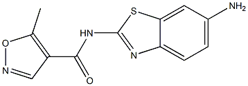 N-(6-amino-1,3-benzothiazol-2-yl)-5-methylisoxazole-4-carboxamide 结构式