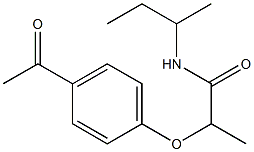 N-(butan-2-yl)-2-(4-acetylphenoxy)propanamide 结构式