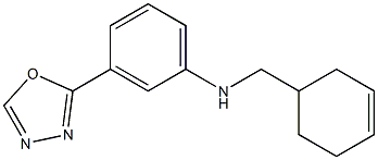 N-(cyclohex-3-en-1-ylmethyl)-3-(1,3,4-oxadiazol-2-yl)aniline 结构式