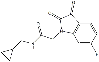 N-(cyclopropylmethyl)-2-(6-fluoro-2,3-dioxo-2,3-dihydro-1H-indol-1-yl)acetamide 结构式