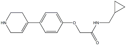 N-(cyclopropylmethyl)-2-[4-(1,2,3,6-tetrahydropyridin-4-yl)phenoxy]acetamide 结构式