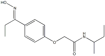 N-(sec-butyl)-2-{4-[(1E)-N-hydroxypropanimidoyl]phenoxy}acetamide 结构式