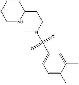 N,3,4-trimethyl-N-[2-(piperidin-2-yl)ethyl]benzene-1-sulfonamide 结构式