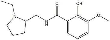 N-[(1-ethylpyrrolidin-2-yl)methyl]-2-hydroxy-3-methoxybenzamide 结构式