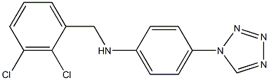 N-[(2,3-dichlorophenyl)methyl]-4-(1H-1,2,3,4-tetrazol-1-yl)aniline 结构式