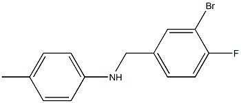 N-[(3-bromo-4-fluorophenyl)methyl]-4-methylaniline 结构式