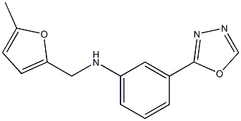 N-[(5-methylfuran-2-yl)methyl]-3-(1,3,4-oxadiazol-2-yl)aniline 结构式