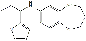 N-[1-(thiophen-2-yl)propyl]-3,4-dihydro-2H-1,5-benzodioxepin-7-amine 结构式