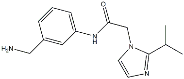 N-[3-(aminomethyl)phenyl]-2-[2-(propan-2-yl)-1H-imidazol-1-yl]acetamide 结构式