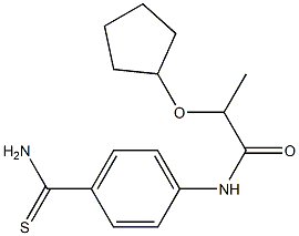 N-[4-(aminocarbonothioyl)phenyl]-2-(cyclopentyloxy)propanamide 结构式