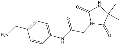 N-[4-(aminomethyl)phenyl]-2-(4,4-dimethyl-2,5-dioxoimidazolidin-1-yl)acetamide 结构式