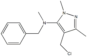 N-benzyl-4-(chloromethyl)-N,1,3-trimethyl-1H-pyrazol-5-amine 结构式